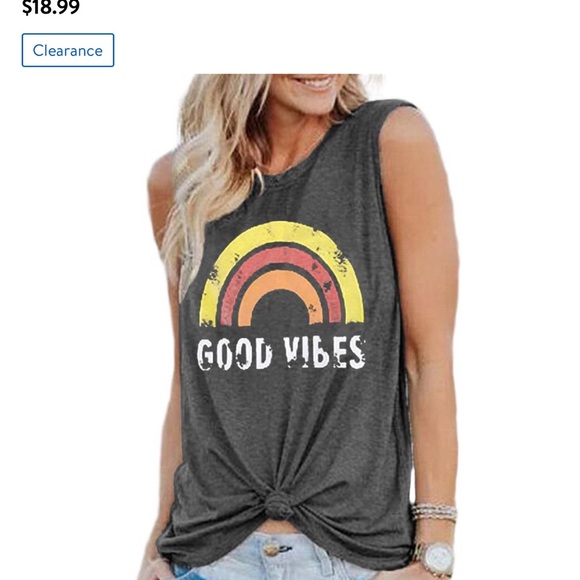 😎 Good Vibes women’s tank top great for the gym - Picture 5 of 5